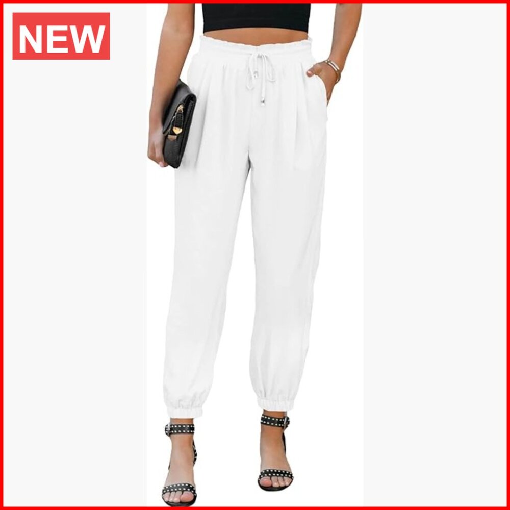 Polyester High Waisted Drawstring Joggers with Po… - image 1